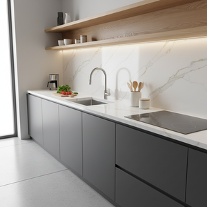 Piani <span class=keywords><strong>di</strong></span> Lavoro in Quarzo Horizon Calacatta con Motivo Oro, Piani <span class=keywords><strong>di</strong></span> Lavoro da <span class=keywords><strong>Cucina</strong></span> in Pietra <span class=keywords><strong>di</strong></span> Quarzo - Product Image 4