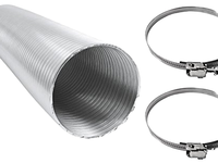 Kit de Tuyau de Ventilation Semi-Rigide en Aluminium Flexible pour Sèche-linge avec 2 Serre-Câbles à Vis sans Fin, Longueur 5m, Origine Chine, pour Évacuation CVC