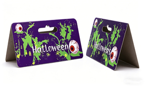 Tarjeta de felicitación de cartón plegable impresa a medida con orificio para colgar, inserto comercial, cubierta rígida y encabezado de papel offset para exhibición en bolsas. - Product Image 2