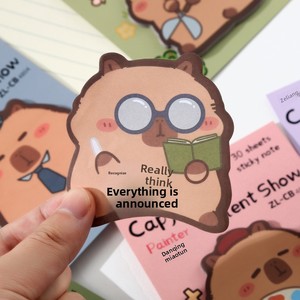 Blocchetti Adesivi a Forma di Capibara, 30 Fogli Multicolore, Carta Adesiva Kawaii a Forma di Capibara, Formato Piccolo - Product Image 3