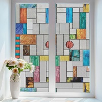 Transparente Aquarell-Dekorfolie zur Wärmeisolierung für Fenster in Wohnungen, PVC mit Modernem Design, Mattierte Rolle für Glasanwendungen