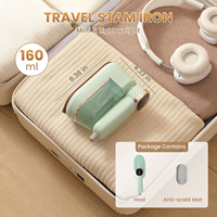 Défroisseur Vapeur Portable à Écran Tactile, Détachable Multi-Étapes, Réservoir d'Eau 160ml, Fer à Repasser Électrique, Brosse Vapeur 1300W, Anti-Brûlure à Sec pour Vêtements