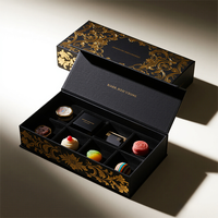 Boîte cadeau en carton personnalisée avec impression bronzée, de qualité alimentaire, pour bonbons, noix, snacks, chocolats, macarons, avec plateau d'insertion