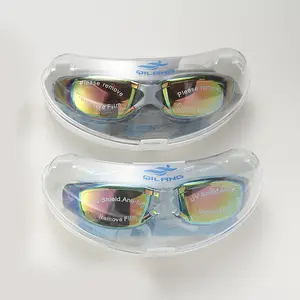 نظارات للغوص مطلية بالكهرباء للبالغين نظارات مقاومة للماء والضباب إطار كبير الموضة