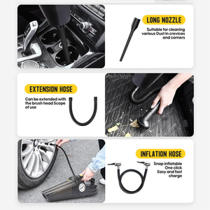 <span class=keywords><strong>CARSUN</strong></span> เครื่องดูดฝุ่นแบบพกพา4 In 1,กำลังไฟ185905 12V 100W ทำความสะอาดรถแบบเปียกและแห้งพร้อมเครื่องอัดอากาศ - Product Image 4