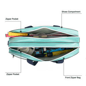 Sac à bandoulière personnalisé en toile et en PU pour raquettes de badminton et de tennis, sacs de sport pour raquettes de 3 à 6 raquettes - Product Image 5