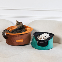 Nouveau panier pour chat Moonking en forme de chapeau, détachable, doux et chaud pour l'hiver, idéal pour le sommeil profond, petite maison pour chat
