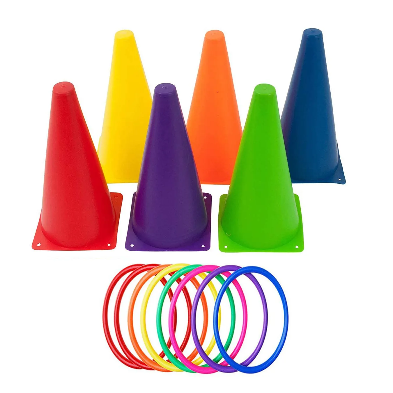 Outdoor Carnival Games for Kids Adults Birthday Party Throwing Backyard Games Plastic Cones Ring Toss Set