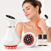Appareil de massage corporel électrique sans fil Guasha, brosse à micro-courant pulsé, chaleur et vibrations, anti-cellulite, masseur abdominal