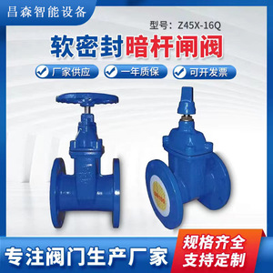 Vanne à opercule Z45X-16Q en fonte ductile à joint souple, type à bride, pour eau à température normale, pression moyenne, à opercule simple - Product Image 5