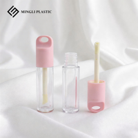 Nuevo Tubo Vacío de Plástico Transparente Redondo con Tapa de Rosca para Brillo Labial y Esmalte Labial, Personalizable con Logotipo