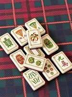 Jeu de Mahjong américain en acrylique rouge vin Nature Journey, poli à la main, jeu de société et divertissement