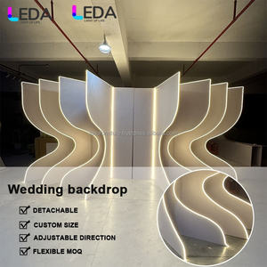 LEDA Panneau de luxe Grande toile de fond pour événement Mariage Géométrique Rectangulaire Décoration de mariage - Product Image 2