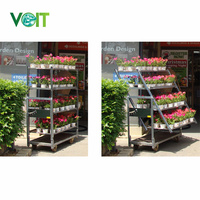 Étagère personnalisée en treillis métallique pour l'horticulture chariot de transport de plantes à fleurs chariot d'affichage