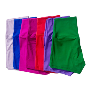 Shorts Deportivos de Cintura Alta para Mujer, Leggings de Yoga con Logotipo Personalizado para Correr, Ciclismo, Gimnasio, Diseño Sólido - Product Image 4