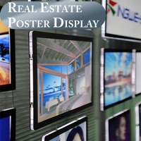Cadre photo lumineux LED en acrylique A3 A4 de haute qualité pour affichage publicitaire de bien immobilier, poster suspendu pour fenêtre
