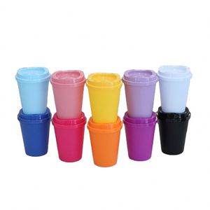 Vaso de Plástico Personalizado al por Mayor, Vaso de Café de Material PP de Color, Creativo, de Pequeña Capacidad (12 oz), Libre de BPA, en Oferta - Product Image 1