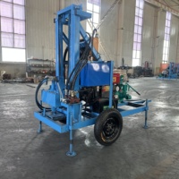 Foreuse hydraulique diesel sur roues de 200 m, 22 CV, portable, pour puits d'eau