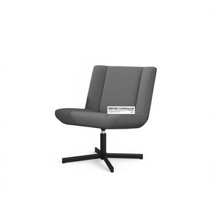 Poltrona Girevole in Tessuto Grigio Scuro 63 X 75 X 76 Cm, Sedia Moderna per Soggiorno - Product Image 1