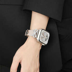 <span class=keywords><strong>สาย</strong></span>รัดหนังประดับโบว์เพชรหรูหราสำหรับ Apple Watch สำหรับ iwatch 11 S10 8 se อัลตร้าสำหรับผู้หญิง - Product Image 6