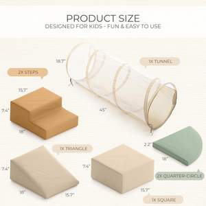 Ensemble de jeux souples pour intérieur, équipement de gym, blocs d'escalade en mousse, ensemble de jeux de grande taille avec tunnel à ramper et tissu doux - Product Image 5