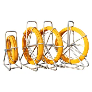 6MM 500FT Fish Tape Fiberglass Reel Stand Duct Rodder Cable Puller Rod Fishtape Puller Continuous Wire Cable Running Rod