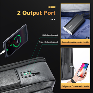 BOPAI Wholesale Usb Charging Men Business Smart 15.6 Inch Laptop Cowhide Custom Luxury Genuine <strong>Real</strong> <strong>Leather</strong> <strong>Backpack</strong> - Product Image 2