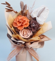 Premium Rose Rouge Palmier Fleurs Séchées Éternelle Fleur Bundle Fini Cadeau Fête des Mères Saint Valentin Cadeau