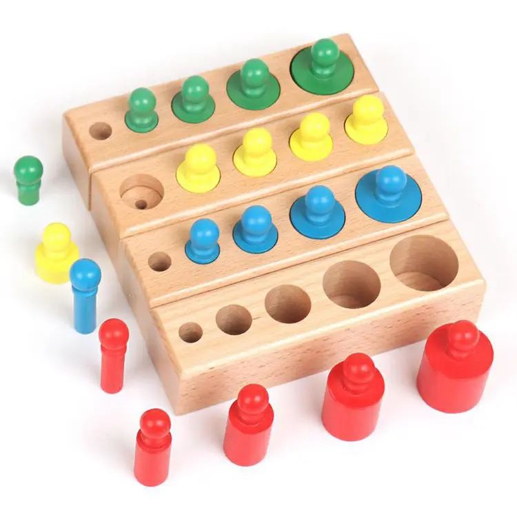 Montessori Cylinder Socket Toy Educational Toys Children Blocks Early Education Learning Toys For Boys and Girls