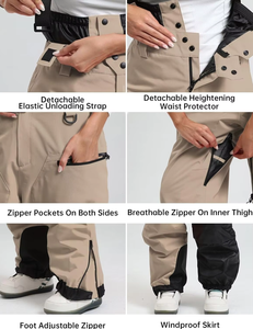 Pantalones de Esquí Holgados GSOU SNOW para Hombre y Mujer, Overol de Snowboard Aislado, Impermeable, Cortavientos, Cálido para Invierno, 100% Poliéster, Lavable a Máquina - Product Image 5