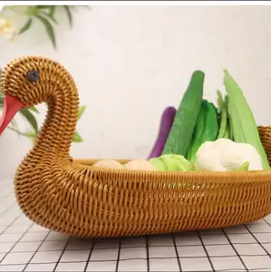 Factory Hot-Selling Hand Woven Animal Shape Rattan PP Storage Basket