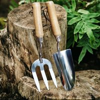 Greenworks — tondeuse à gazon 3 pièces avec manche en bois, ensemble d'outils de jardin en acier, fournisseur en chine
