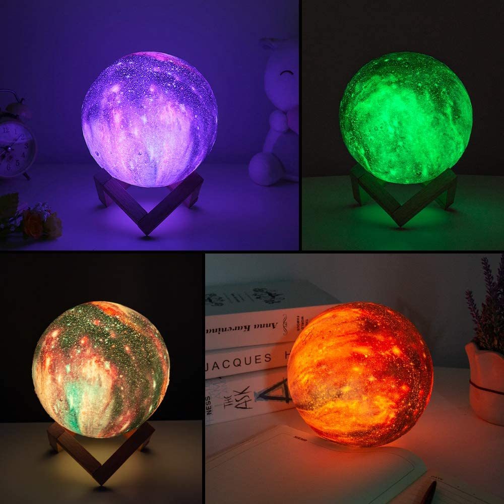 7 pulgadas lámpara de Luna 3D Impresión de Luna lámpara con soporte táctil de Control y de Control remoto con LED de 16 colores