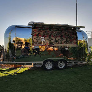 エアストリームモバイルハンバーガーホットドッグピザファストフードトレーラーステンレス鋼モバイルフードトラックフルキッチン付き - Product Image 1