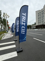 Drapeau publicitaire en forme de goutte d'eau, imprimé sur mesure, double face, résistant au vent, pour la plage, les sports de plein air, la promotion et la publicité