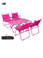 En gros, Ensemble de chaises de camping pliantes portables Kermit et table pliante en acier au carbone pour pique-nique extérieur et randonnée