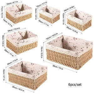 Khác lưu trữ giỏ trang trí bin giấy dây lưu trữ giỏ dệt giỏ lưu trữ tổ chức - Product Image 2