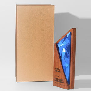 بيع بالجملة مخصص الكريستال الرخام الكأس جائزة قاعدة خشبية الكريستال التأمين الهدايا التجارية ميداليات لوحات الكأس - Product Image 6