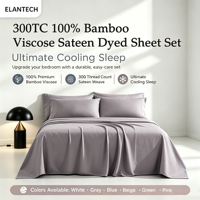 Ensemble de housse de couette de luxe en fibre de bambou biologique écologique, solide et rafraîchissante, 300TC, taille King, literie d'été