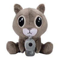 Jouets en peluche d'anime personnalisés, écureuil géant avec un pistolet, poupée en peluche, coton doux rembourré de PP pour les fêtes, mascotte de lit, literie
