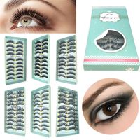 Faux cils 3d en vison, extension pour les paupières, produits de maquillage pour les yeux, nouveau modèle, 10 paires