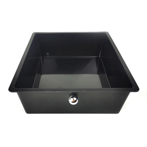 <b>Storage</b> Drawer Black Square 20-35L Easy To Clean Standing Type <b>Plastic</b> <b>Bin</b> For Desk Organizing - Product Image 1