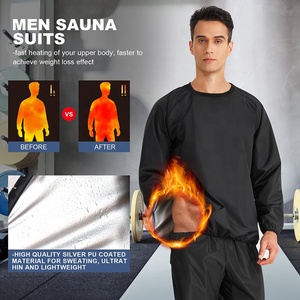 Maglia da <span class=keywords><strong>Sauna</strong></span> <span class=keywords><strong>per</strong></span> Uomo in Poliestere 100% con Rivestimento Argentato, Tuta da Sudorazione <span class=keywords><strong>per</strong></span> Boxe e Ciclismo - Product Image 2