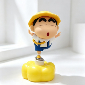 เครยอนชินจังสีแดงสด ของตกแต่งรถยนต์ ตุ๊กตาหมุนได้ วัสดุ PVC สำหรับตกแต่งคอนโซลกลางภายในรถยนต์ - Product Image 1