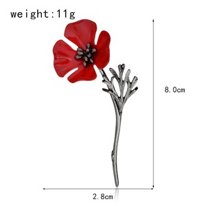 Nuevo Broche Floral Rojo de Estilo Europeo y Americano para Trajes, Accesorio de Moda de Aleación, <span class=keywords><strong>Pin</strong></span> Floral Elegante y Popular - Product Image 2