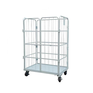 Carro de logística plegable de alta resistencia, contenedor de rollo de acero para cumplimiento y almacenamiento de comercio electrónico, carro de jaula de Metal - Product Image 3