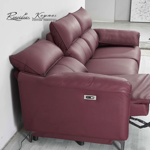 Canapé en cuir véritable de luxe 3 places inclinable pour bureau, salon, réception - Product Image 5