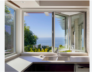 Ventanas plegables de aluminio de bajo consumo, rotura térmica, ventana de doble acristalamiento de impacto, doble acristalamiento, para apertura Horizontal de cocina - Product Image 2