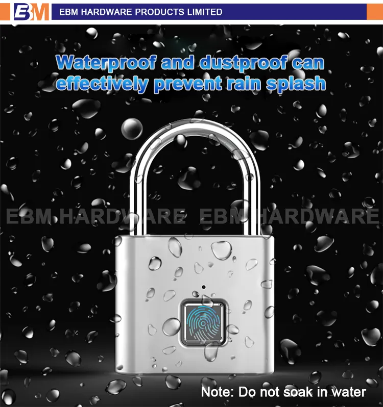 Intelligent Safety Electronic Padlock Zinc Alloy Smart Pad Lock Keyless Waterproof Anti-Theft Smart Fingerprint Padlock