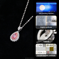 Luxuriöses 14K Weißgold Halsketten- und Ohrring-Set mit Natürlichen Rosa und Weißen Saphiren, Atemberaubendes Elegantes Schmuckgeschenk für Frauen